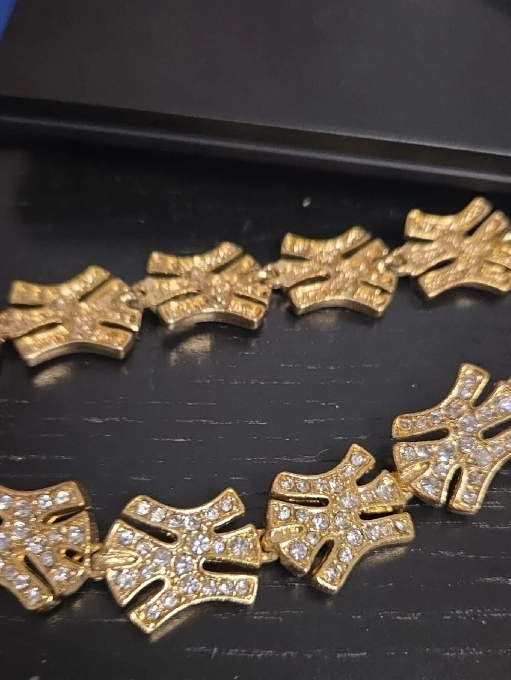 NY Yankees Iced Out Gold Chain Belt - Hip-Hop Streetwear 36